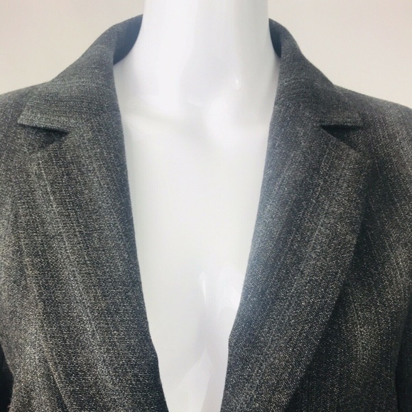 Lida Baday Designer Blazer Luxury Jacket 14 Stripe Gray Dark Academia University - Picture 6 of 8